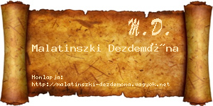 Malatinszki Dezdemóna névjegykártya